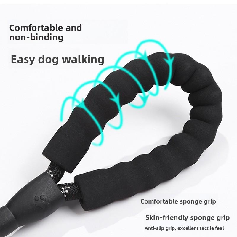 Pet Leash, Pet Leash, Nylon Reflective Round Rope, Large and Medium-sized Explosion-proof Dog Leash, Dog Walking Chain