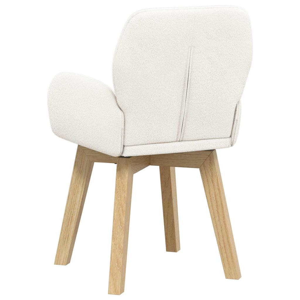 Swivel Dining Chair 2 pcs Boucle Cream 54 x 58 x 87 cm