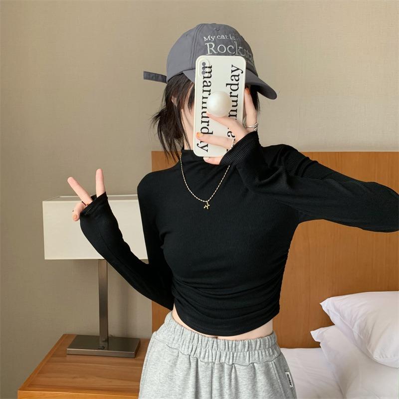 Interior Long Sleeved T-shirt Women's High Neck Base Shirt