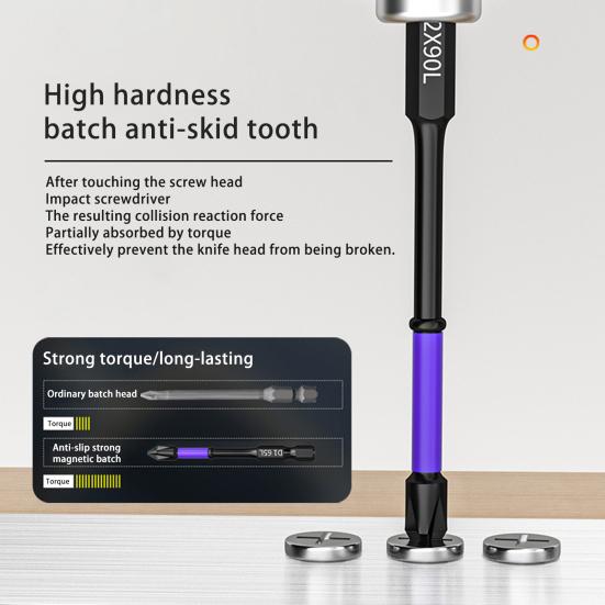 High Hardness Strong Magnetic Bit Screwdriver Bit Rustproof Anti-Slip Shock-Proof Heavy Duty Magnetic Bit Kit