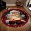 Teppich mit Weihnachtsmotiv Weihnachtsmann und Schneeflocke Rund Weich Wohnzimmerbodenmatte Gut Wohnzimmer Arbeitszimmer Spielzimmer Zimmer