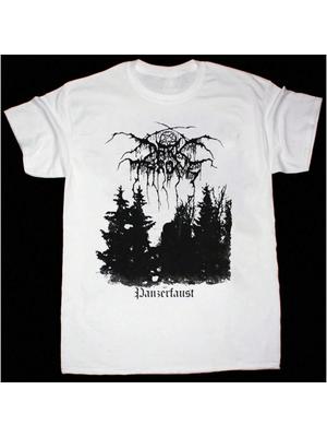 Camiseta Básica Blanca de Manga Corta de Algodón de la Banda Darkthrone Talla Única S5060