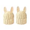 Artisanal Handwoven Rabbits Ears Basket for Easters Decoration and Home Storage Solution