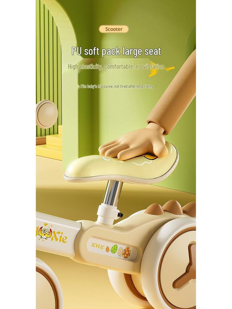 Verstelbare Loopfiets voor Leeftijden 1-4, Zonder Pedalen, Zacht Zadel, Baby Glijder