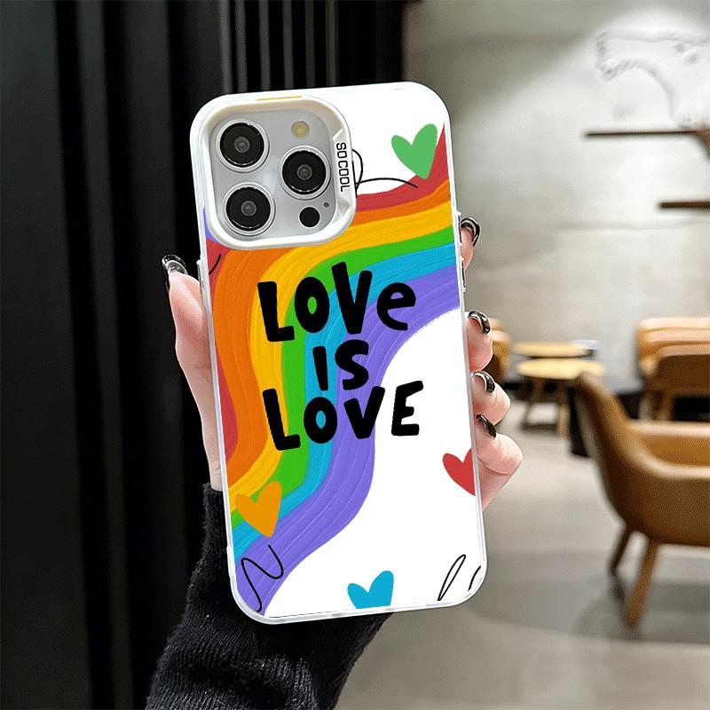 LGBT Rainbow Love Is Love Shockproof Phone Case for iPhone 17 Air 16 16E 15 Pro Max 14 Plus 13 Mini 12 Back Cover Anti Fall Fund