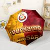 Galatasaray1 Customize Text Umbrella Portable Automatic Umbrella Compact 8-Rib Design Durable Plastic Iron for Outdoor Daily Use Elegant