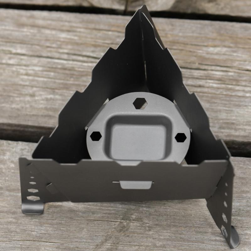 Compact Size Foldable Stove For Cooking Hiking Outdoor Light Weight Alcohols Burners Folding Stove with Side Windshield