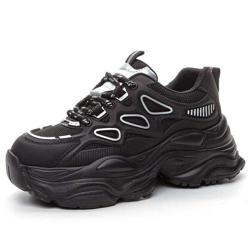 

Поп обувь дышащая увеличивающая рост одинарная обувь повседневные кроссовки 40 чёрный