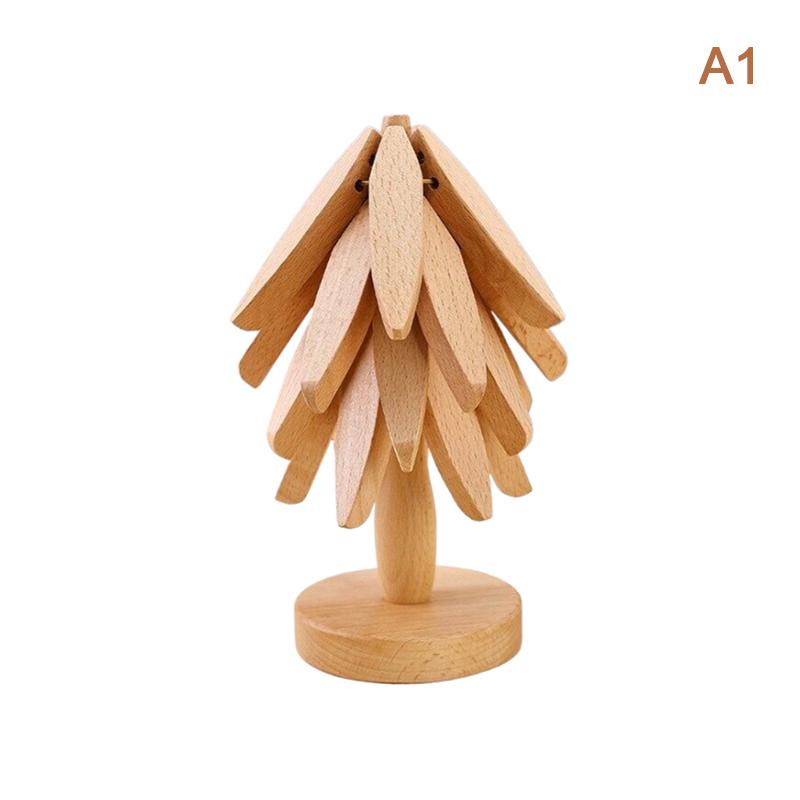 Tree Design Stand Wooden Trivets Decorative Anti Scald Heat Resistant Table Mat Coaster Wood Placemats Pot Tree Decor