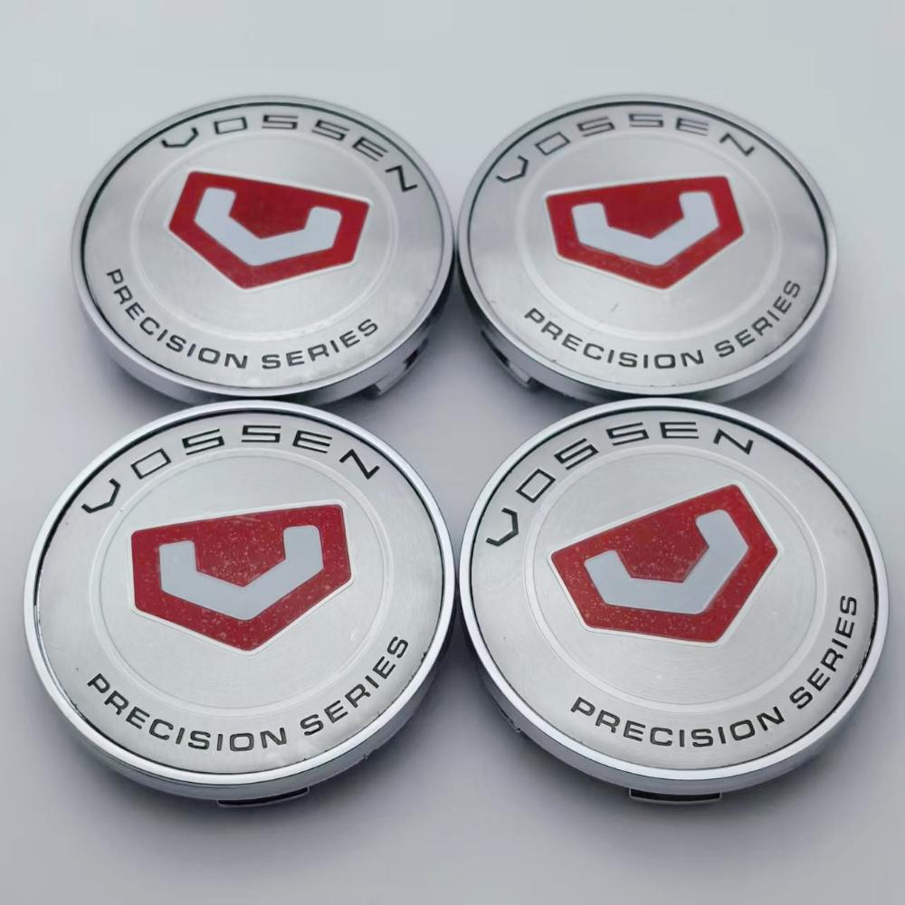 4 Stück 65MM Clips 59MM Vossen Logo Emblem Auto Radnabendeckel Räder Nabenkappe Felge Radkappen Staubschutz Ersatz Auto Zubehör