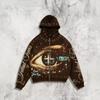 3D Printed Starry Eye Oversized Zip Hoodie Streetwear Unisex Women