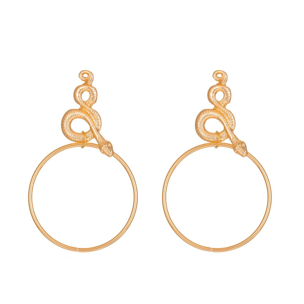 Gold & Black Snake Earring Collection, Assorted Serpent-Shaped Statement Drop Earrings for Women