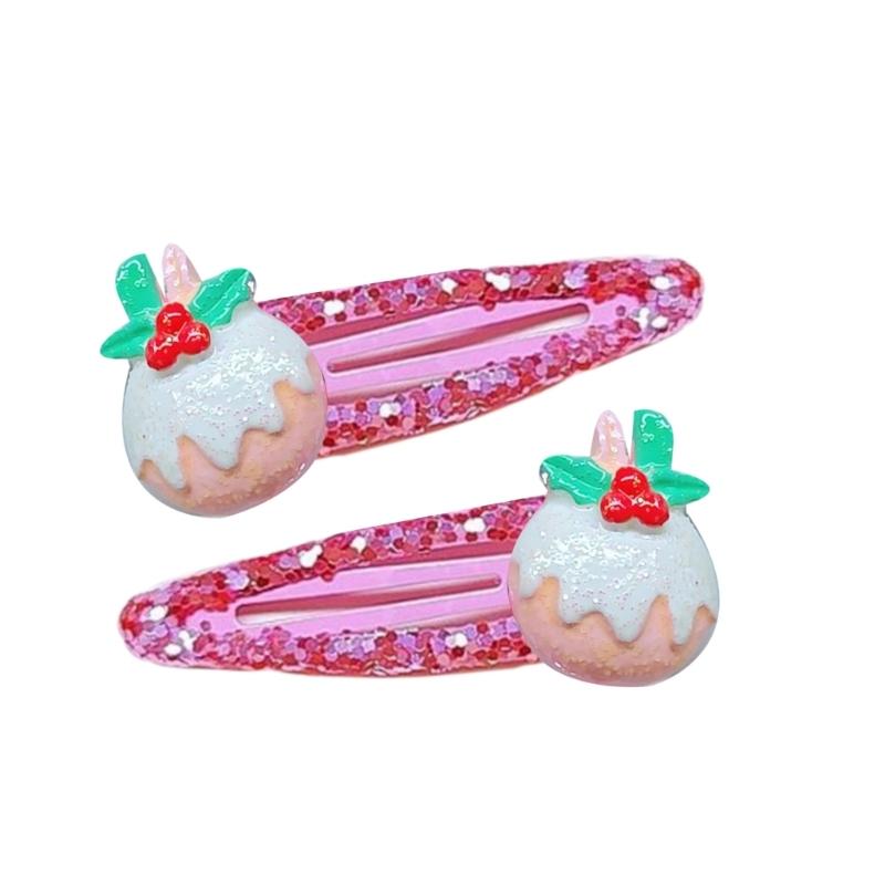 Lovely Christmas Hair Clip Sequined Nonslip Strong Clip Santa/Tree Decors For Christmas Holiday Hair Styling Accessories