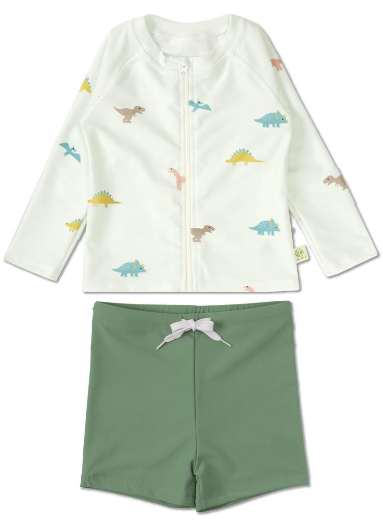 Keratta Ibul Baby Rash Swim Pants for Girls and Boys Swimsuit, Guard, (JP, Height, 90cm, Baby, Dinosaur)