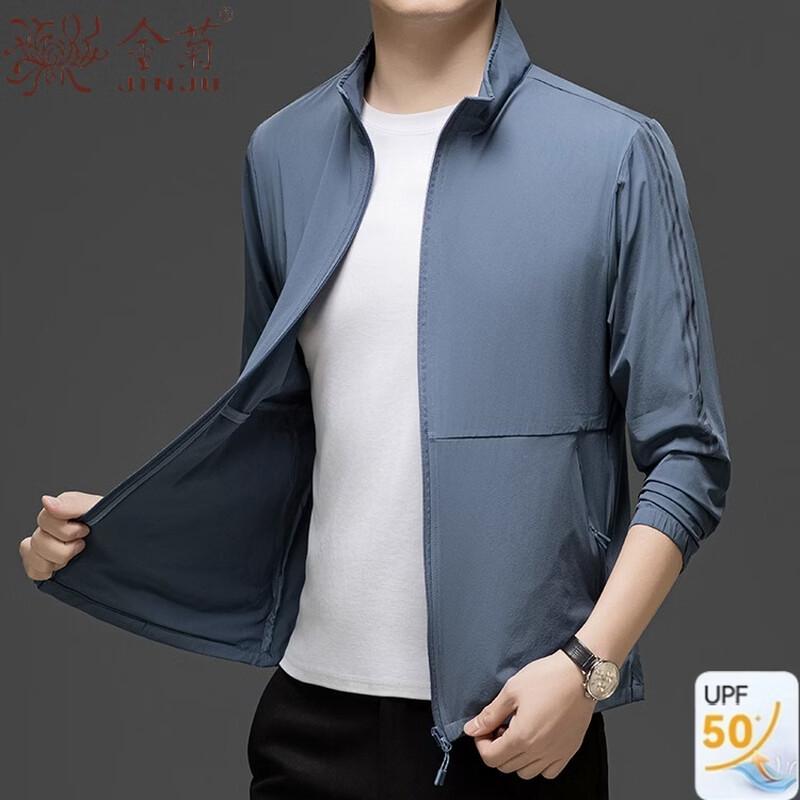 Herren Sommer Ice Silk Stehkragen Freizeitjacke