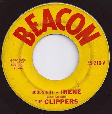 7-Zoll-Schallplatte CLIPPERS – Goodnight – Irene / Beanie 45210V Beacon 1960 US Rock Gebraucht