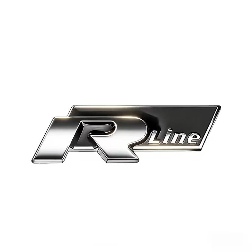 For Volkswagen Je3D Metal R logo Sticker Car Rear Trunk Body Emblem Sticker For VW GTI Polo Passat B6Golf MK6 Tiguan Jetta Beetle ID.3 CC/Hub Cap