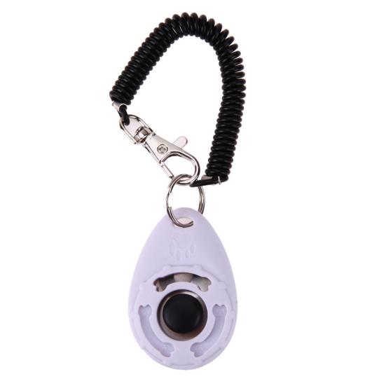 Pet Trainer Oval Shape Elastic ABS Dog Training Clicker for Outdoor