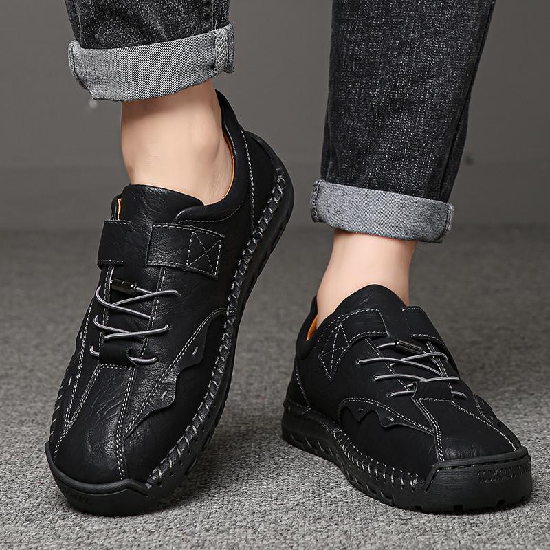 Men's Retro Casual Shoes Large Size Genuine Leather Handmade Casual Shoes Light Shoes