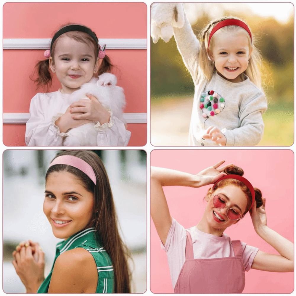 3CM Wide Red Headbands Comfortable Hair Accessories Fashion Satin Headband for Women Girls