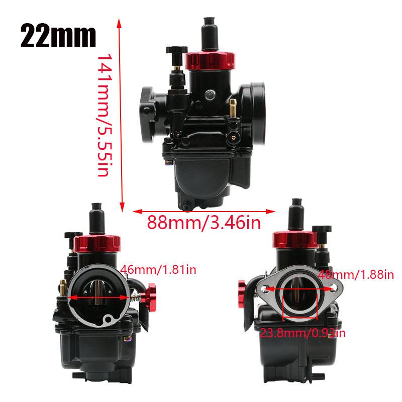 Motorcycle Alconstar PE 17/19/22/24/26/28/30mm Flange Carburetor for 2T 4T Engine Carburetors with Main Jets For Racing