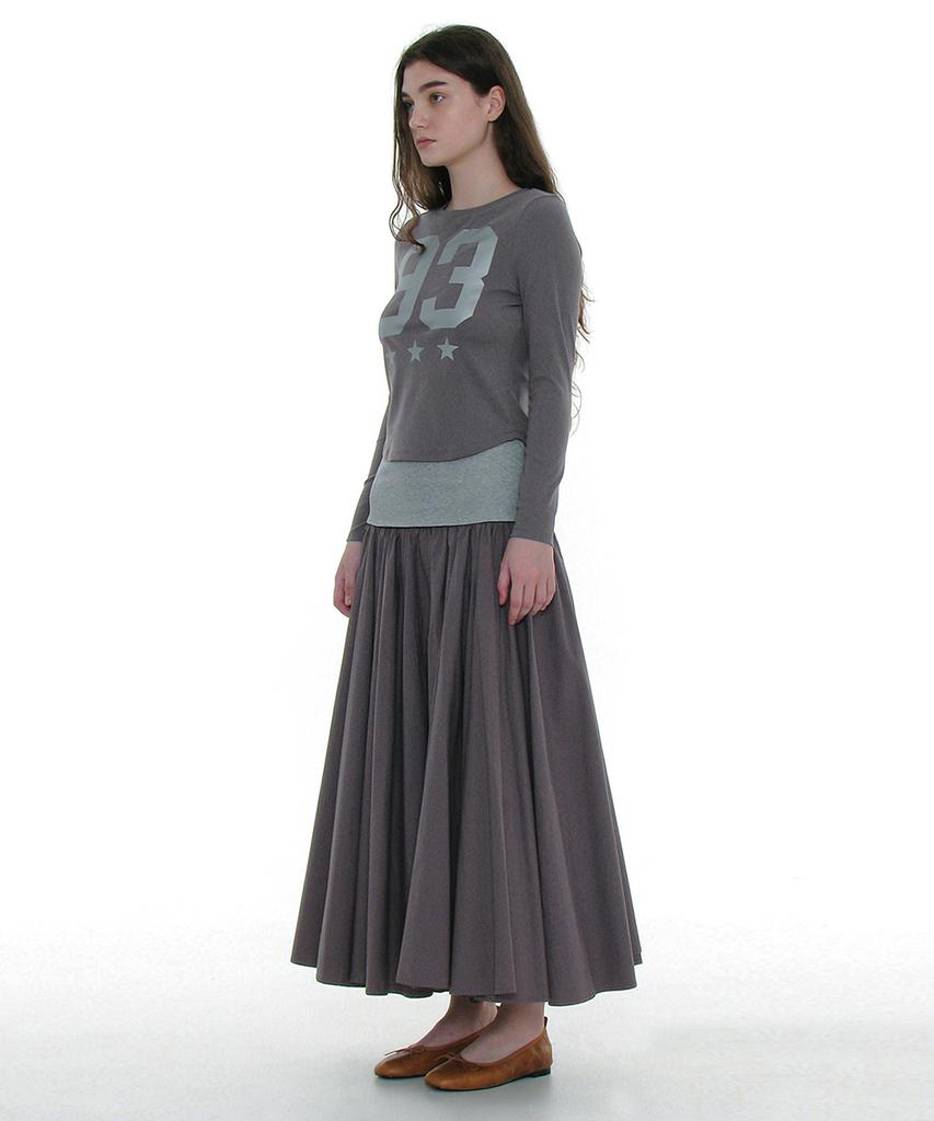 Partimento Woman Voluminous Flare Maxi Skirt_Charcoal