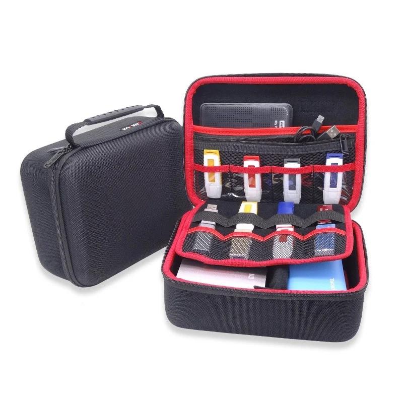 

GHKJOK 3,5-дюймовая Большая Многослойная Сумка для Хранения Цифровых Гаджетов Неопреновый Дорожный Органайзер Чехол для HDD, USB-флешки, камеры чёрный