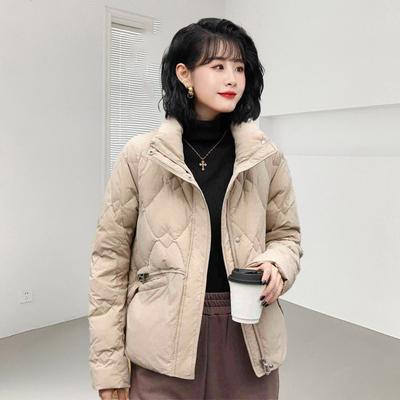 Women Winter Short Casual Down Coat Long Sleeve Cozy Warm Jacket