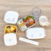 OSK Mouse Vest Lunch Made in Microwave Nesting Perfect for and Small and Students Box, 2-Piece Set, Gray, 360ml/550ml Capacity, Japan, Safe, Design,