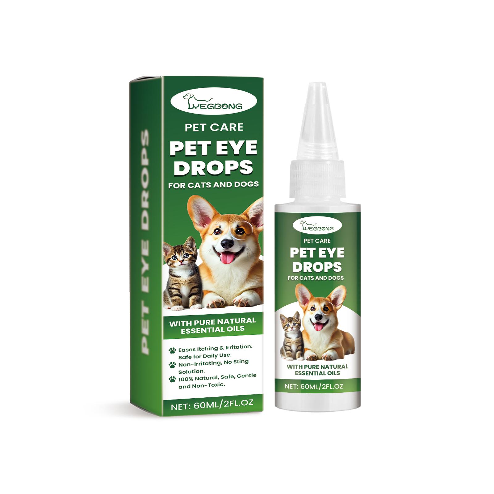 

Yegbong Pet Eye Drops for Dogs Cleaning Tear Stains Pet Eye Drops for Cats Eye Cleaning Supplies