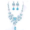 European and American Bride Drop Earrings Necklace Set Adjustable Pendant Necklace