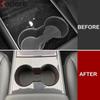For Tesla Model 3 2018     Carbon Fiber Car Center Console Panel Cover Trim Water Cup Holder Frame Accessories