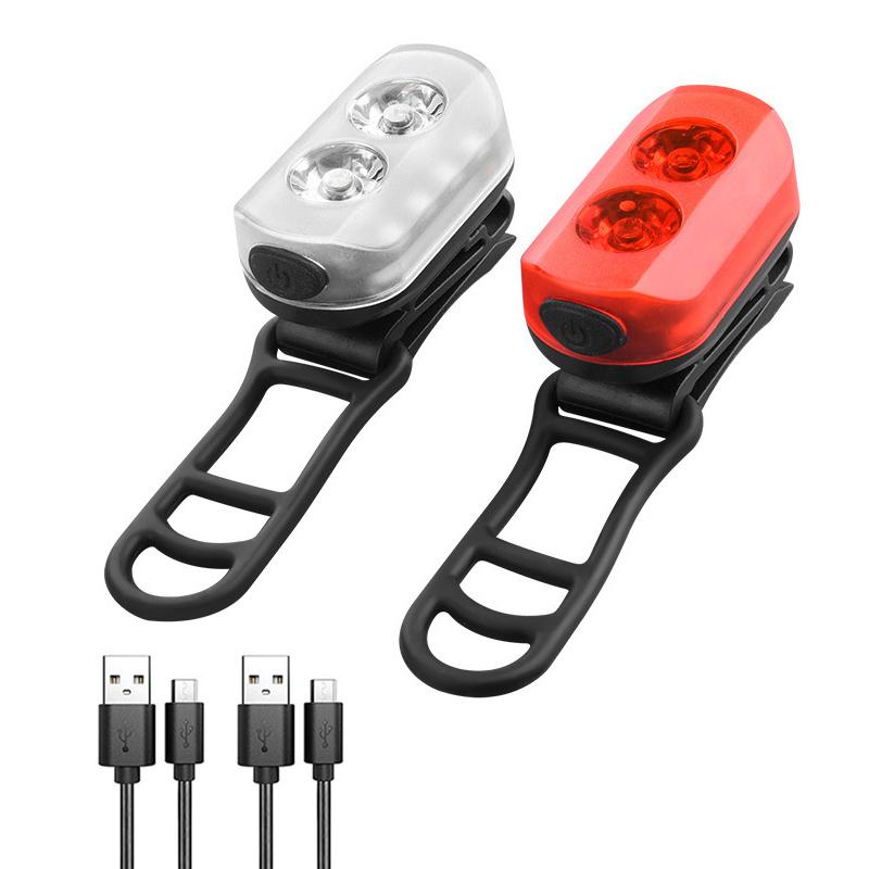BUCKLOS Bicycle Tail Lights USB Recharge Front Rear Bicycle Light Waterproof Cycling Safety Warning Lamp Cycling Flashlight