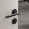 Black American Style Indoor Door Lock, Integrated Magnetic Silent Wooden Door Handle, Universal Home Bedroom Lock