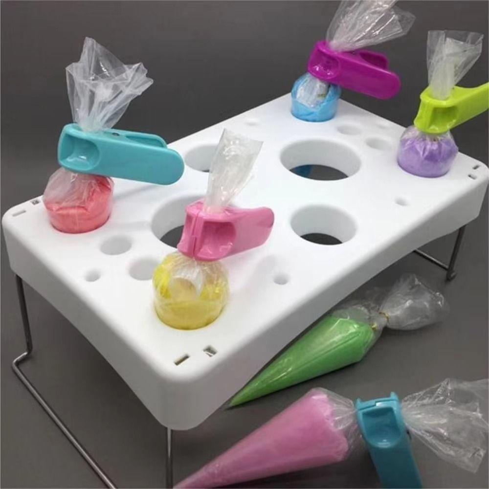 Stainless Steel Feet Icing Bag Holder Multi Holes Decorating Tip Bags Shelf  Work Table