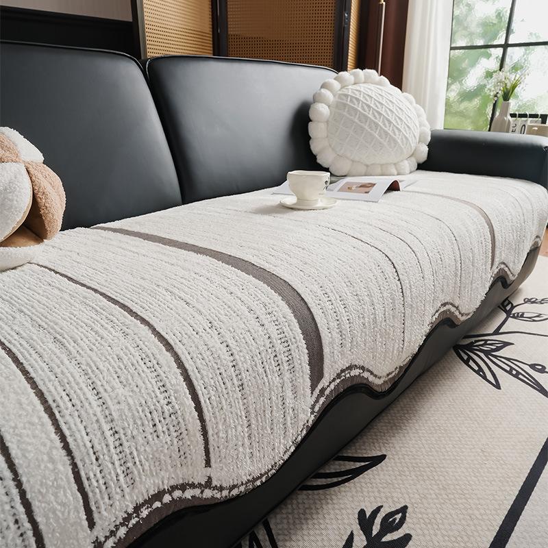 New Sofa Cushion Four Seasons Universal Leather Sofa Special Pad Fixed Non-Slip High-Grade Special-Shaped Seat Cushion Cloth
