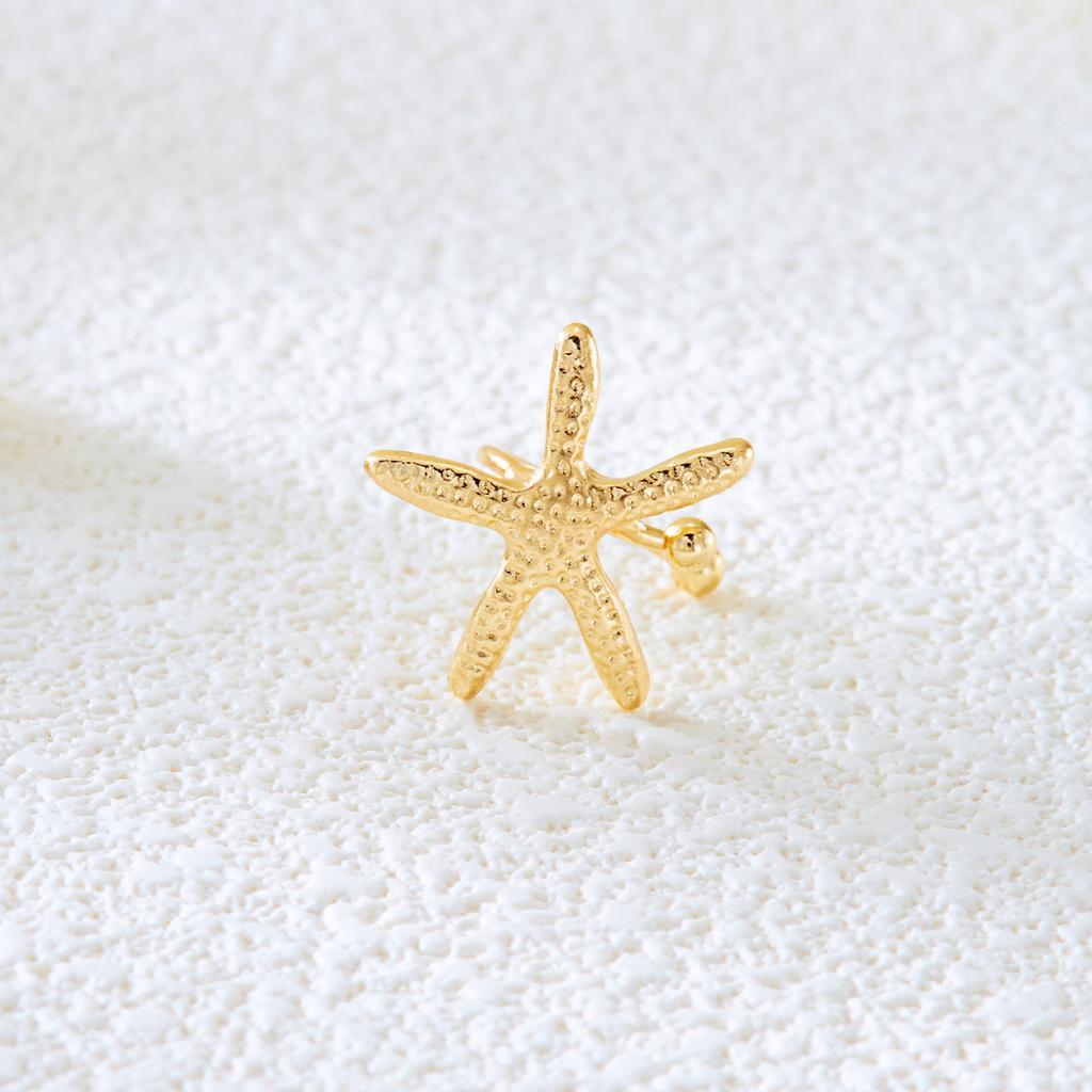 Bohemian Starfish Ear Cuff Wrap Earrings for Women Ocean Non Piercing Ear Bone Clip Summer Beach Party Jewelry Vacation Gift