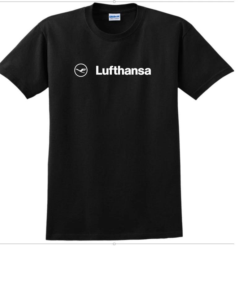 Lufthansa Vintage Logo German Airline Aviation T-Shirt Black White Shirt S - 5XL S