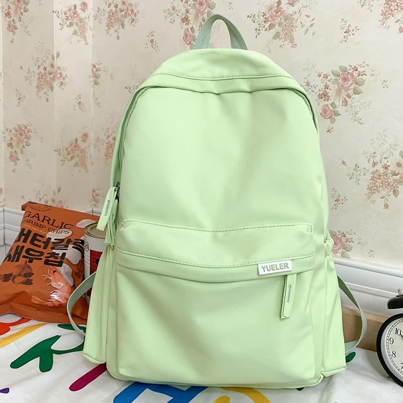Primary School Girls High School Students School Backpack Junior High School Students Solid Color Backpack