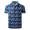 Harajuku Personality Polo Shirt For Men Strong Color Lapel T-shirt Cool Spotted Leopard Outdoor Street Casual Loose Tee Shirts