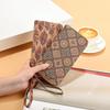 Cross-Mirror PU Cork Grain Long Zipper Wallet and Mobile Phone Bag