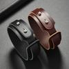 Trend Jewelry Vintage Handmade Weave Genuine Leather Bracelet Men Personalized Cuff Wide Leather Bracelet Pulsera Hombre