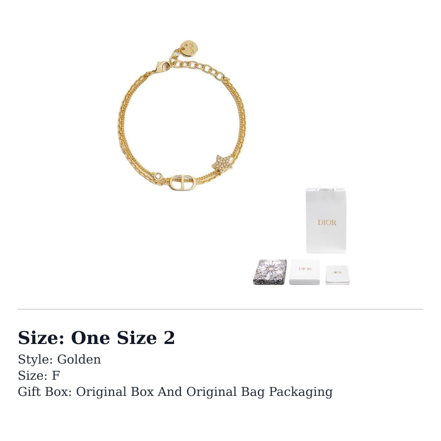 Dior Metal, Crystal Bracelets Unisex Gold B1133-D301