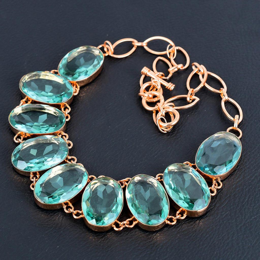 Wunderschöner Apatit Schmuck, handgemachte Kupfer Halskette, verstellbare Kette Halskette, Frauen Edelstein Schmuck für Sie