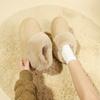 Fleece thickened snow boots women's winter new thick-soled short tube one-pedal lazy large-size cotton shoes