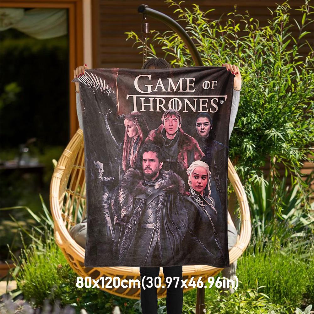 

1PC Game of Thrones Outdoor Flannel Blanket Soft Plush Decor for Picnics, camping,Bedroom, Playroom, Office1164A 80x120cm(31x47inch)