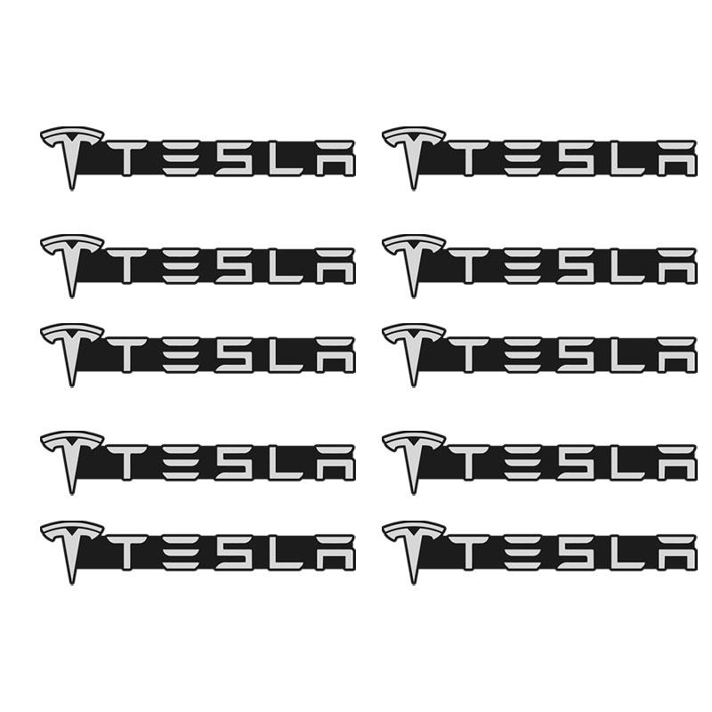 2/5/10pcs Aluminum Car Audio Speaker Stickers Logo Decal For Tesla Model 3 Y S X Cybertruck Roadster Coil Highland Accessories