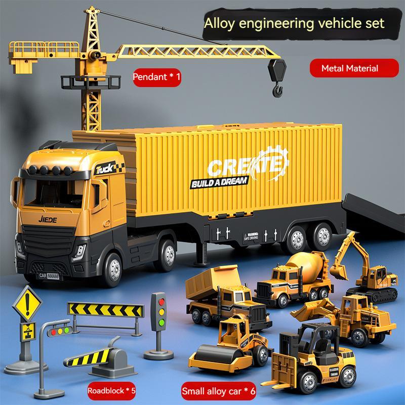 Big Plastic Multifunction Container Truck Fpr Kids Hanging Tower Construction Vehicles 6 Styles Alloy Engineering Car Diecast T