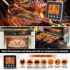 Orange Backlit LCD Digital Food Temperature Gauge Cooking Meat Thermometer with Temperature Probe, Digital Oven Thermometer for Grill Smoker Barbecue 