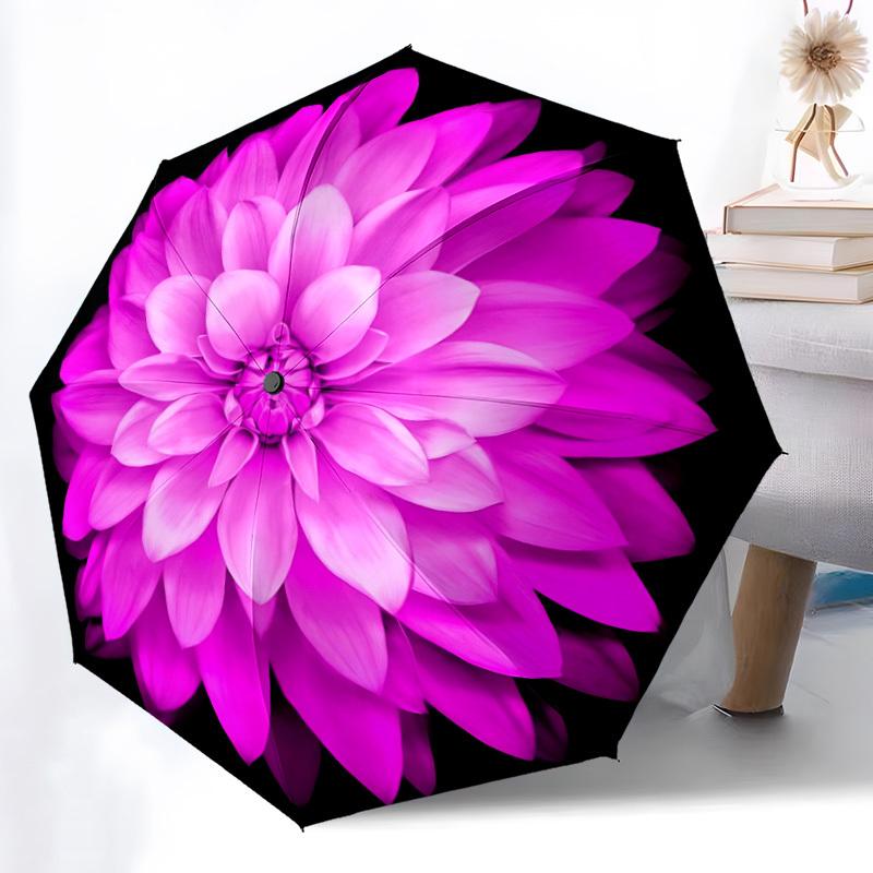 

1pc Flower Bloom Automatic Umbrella | Portable Foldable 8-Rib Manual Open, Cute Birthday & Holiday Gift for Outdoor yy260107130
